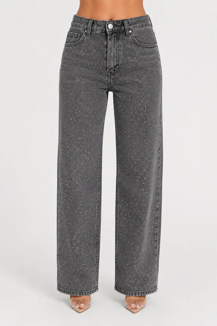 Esme — Rhinestone Wide Leg Baggy Jeans (9), Rosewood Virginia