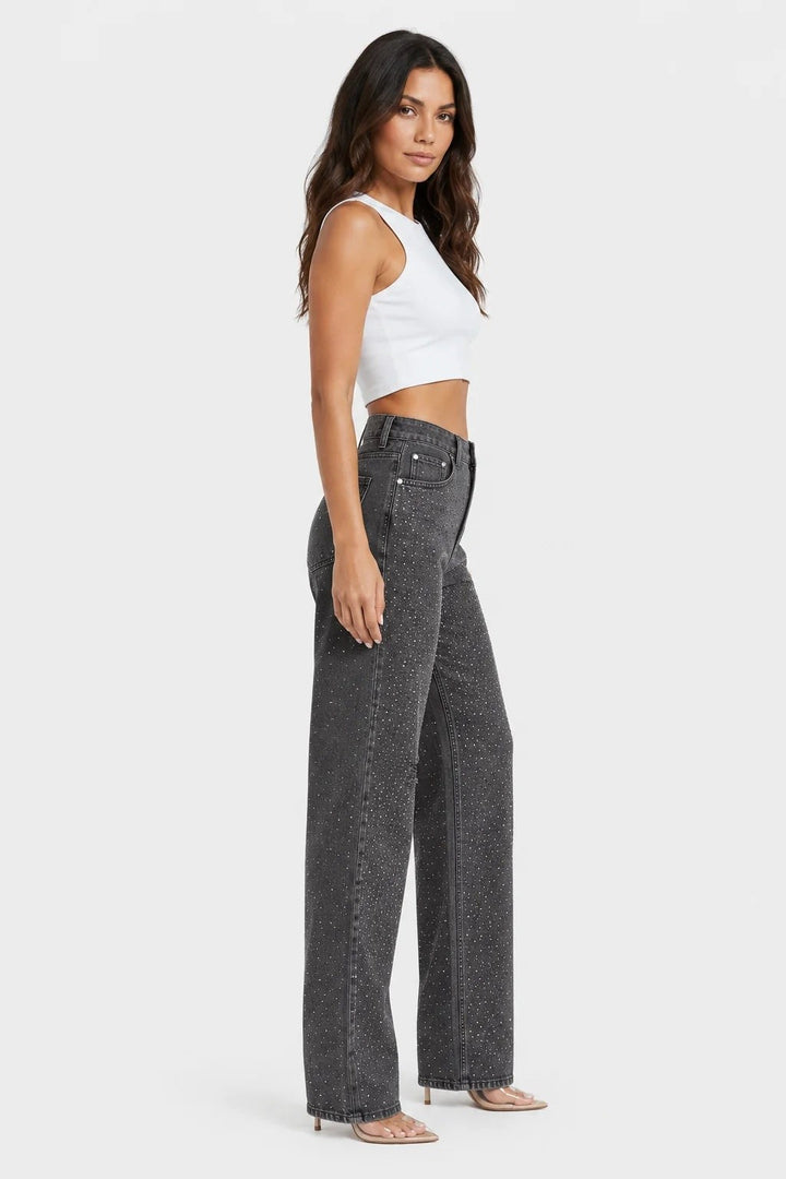 Esme — Rhinestone Wide Leg Baggy Jeans (11), Rosewood Virginia