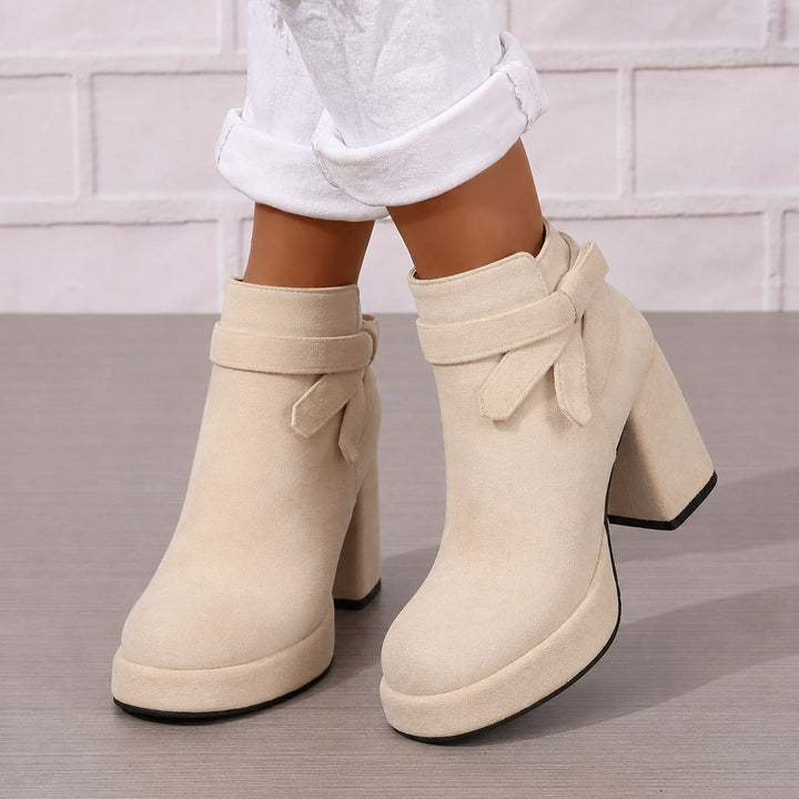 Estelline — Suede Block Heel Ankle Boots (13), Rosewood Virginia