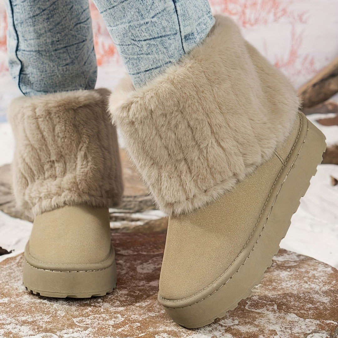 Evie — Warm Platform Fur Boots, Rosewood Virginia
