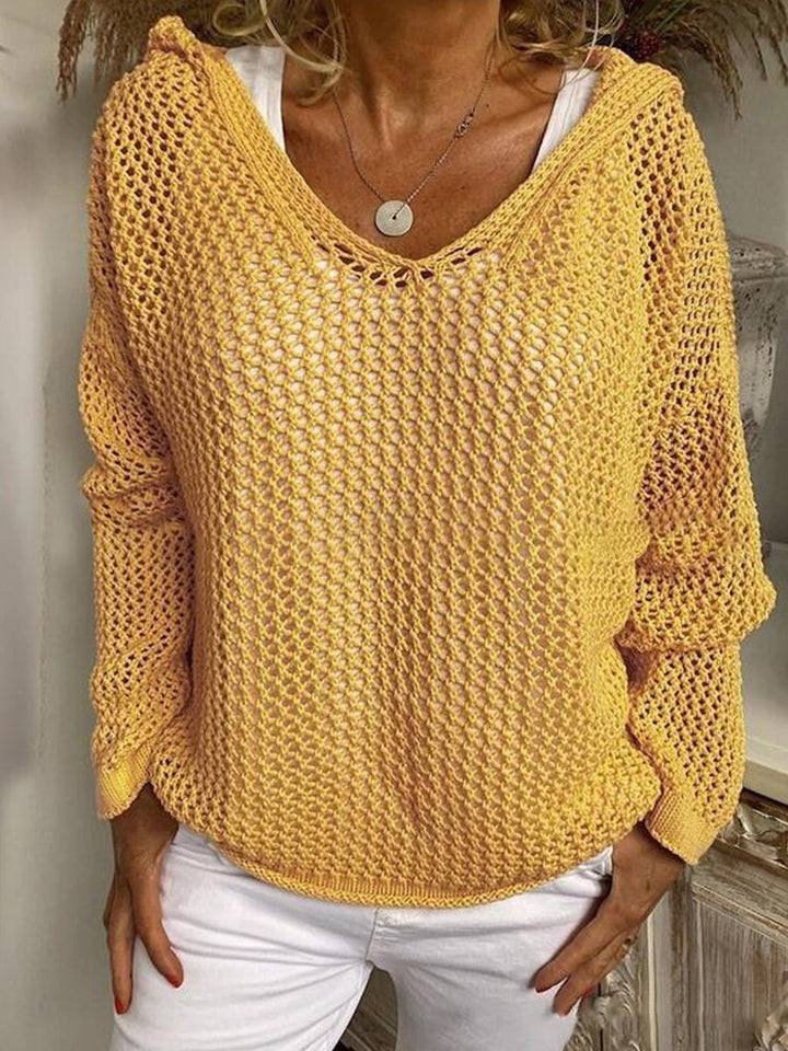 Fenella — Relaxed Open Knit Sweater (3), Rosewood Virginia