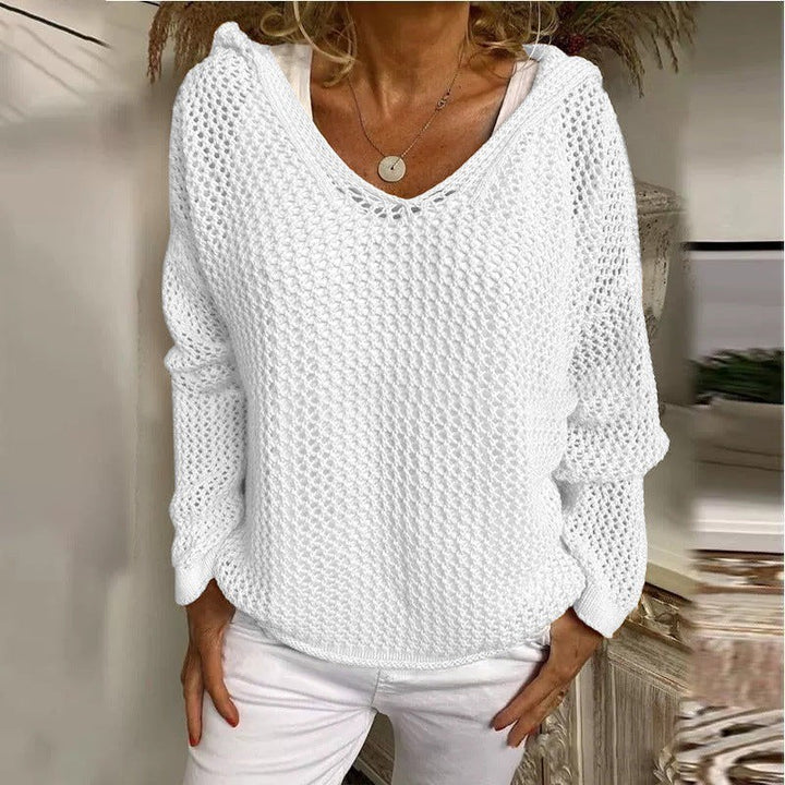Fenella — Relaxed Open Knit Sweater (4), Rosewood Virginia