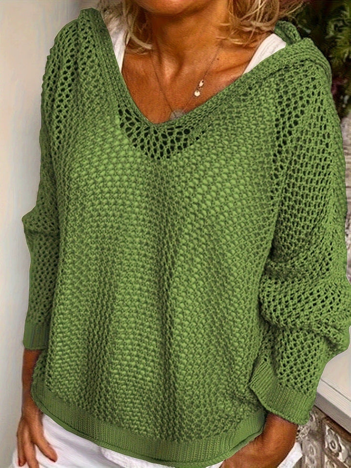 Fenella — Relaxed Open Knit Sweater (5), Rosewood Virginia