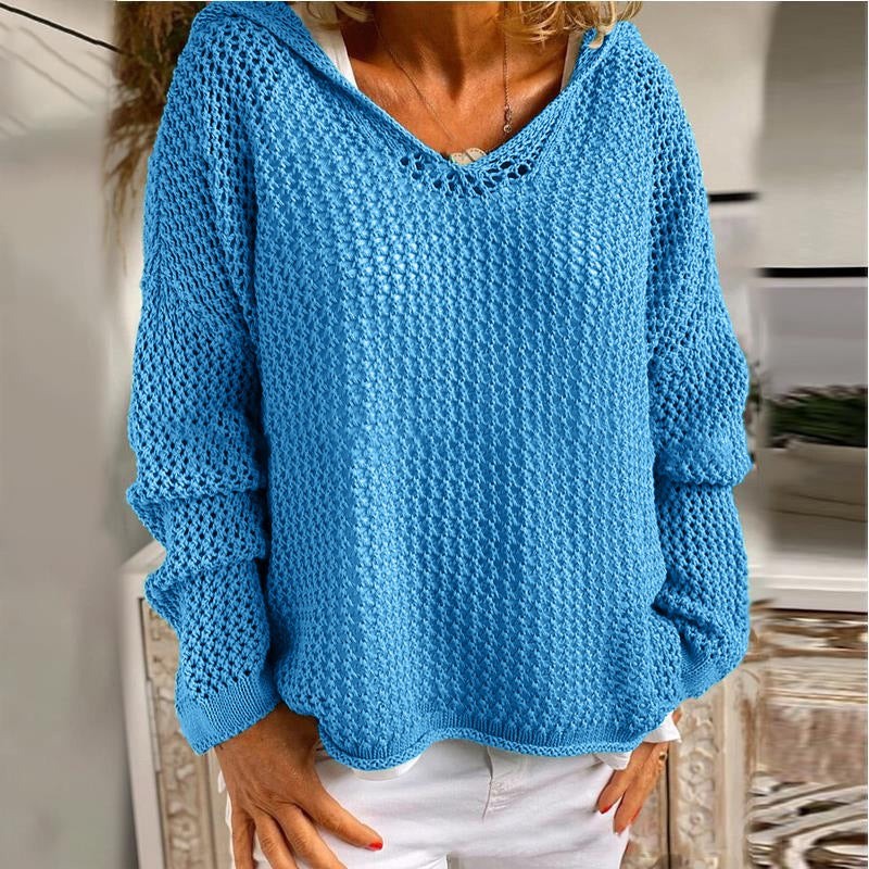 Fenella — Relaxed Open Knit Sweater (10), Rosewood Virginia