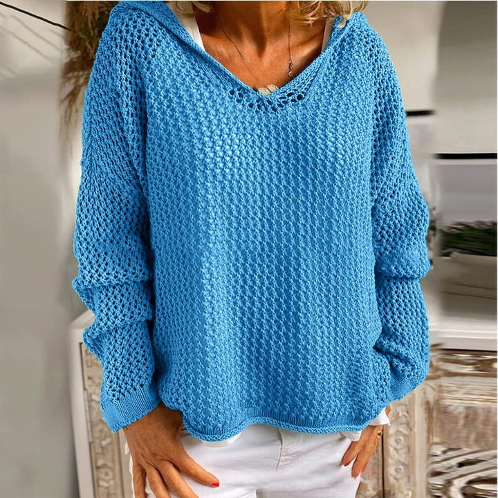 Fenella — Relaxed Open Knit Sweater (10), Rosewood Virginia