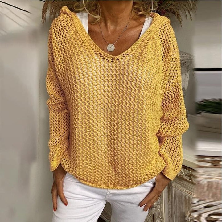 Fenella — Relaxed Open Knit Sweater (11), Rosewood Virginia