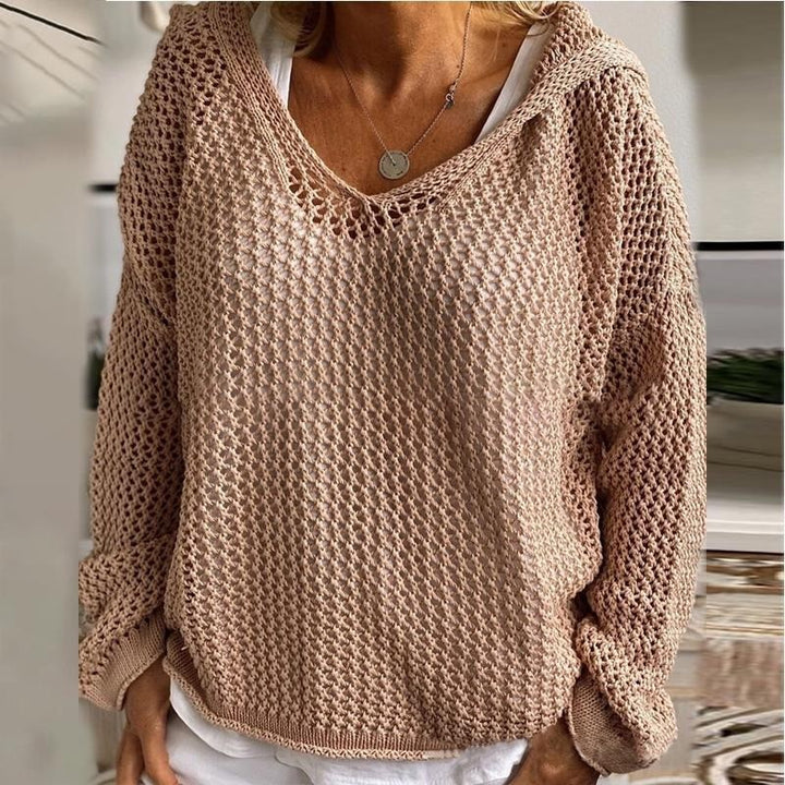 Fenella — Relaxed Open Knit Sweater (12), Rosewood Virginia