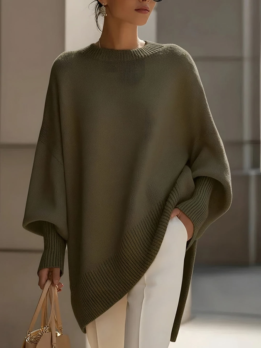 Flora — Soft Ladies Oversized Sweater (3), Rosewood Virginia