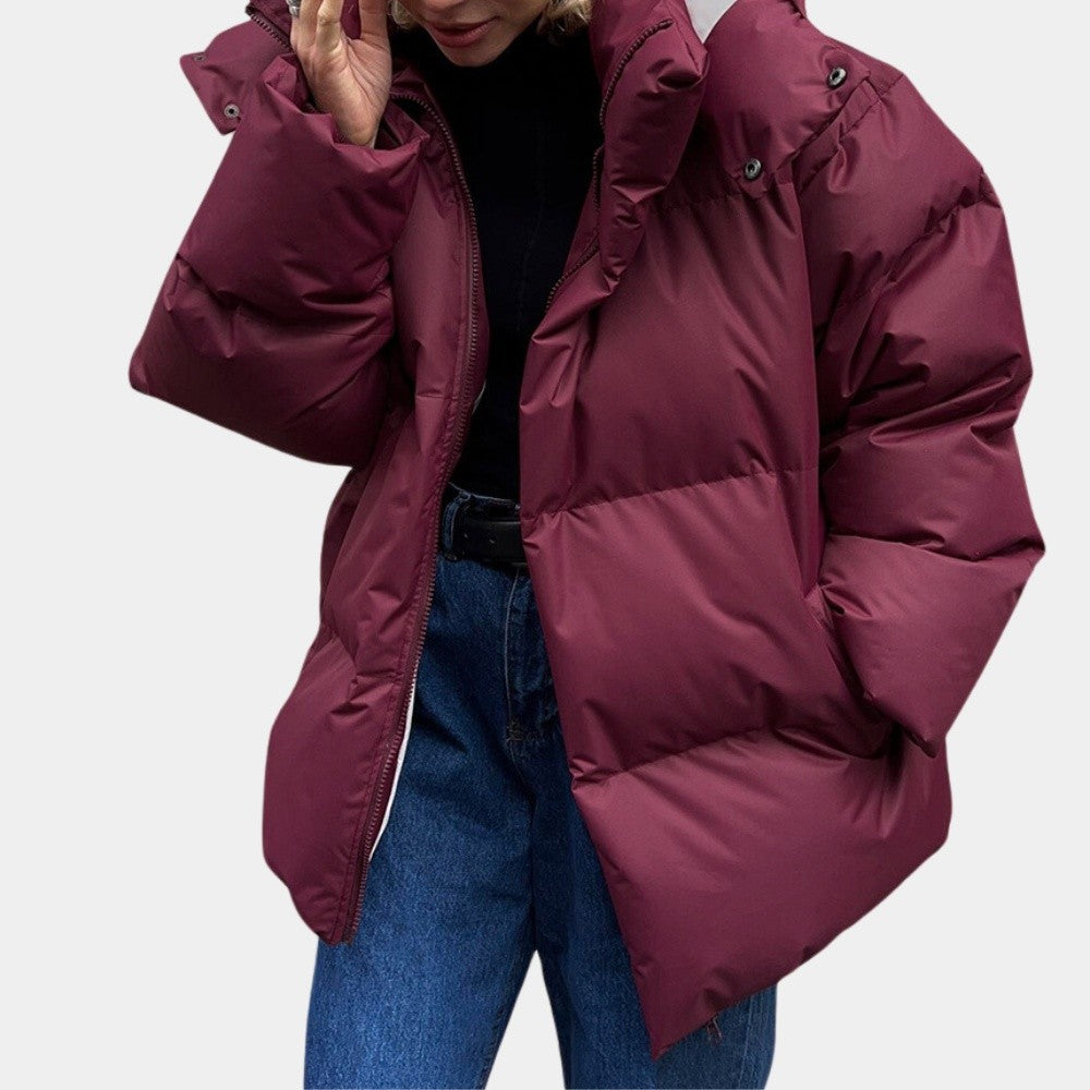 Gemma — Oversized Light Quilted Jacket, Rosewood Virginia