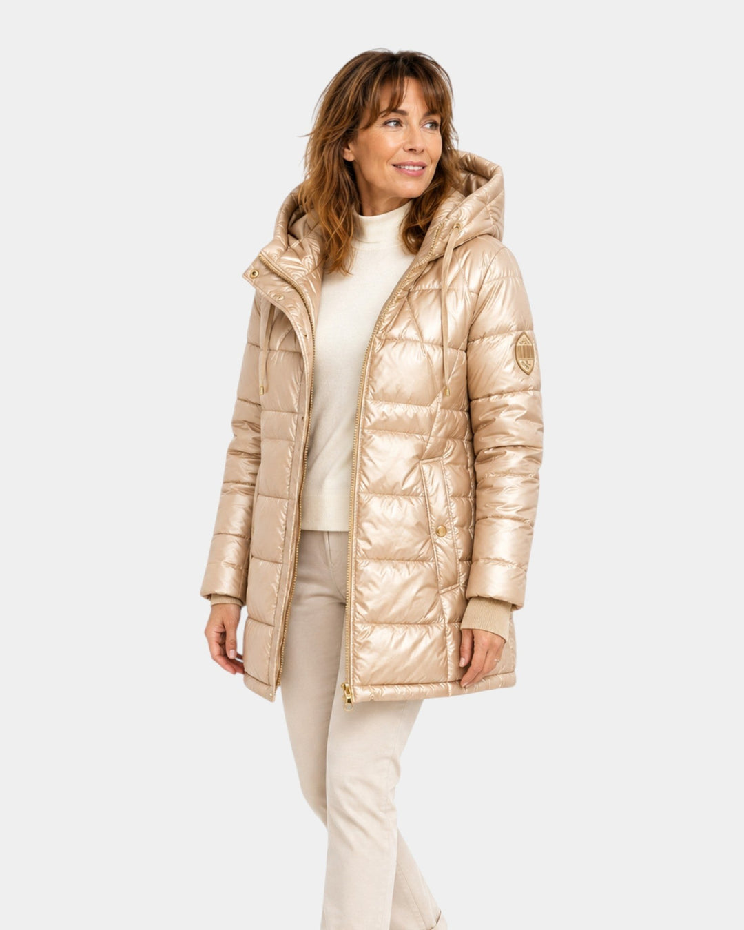 Germaine — Glossy Hooded Puffer Jacket (4), Rosewood Virginia