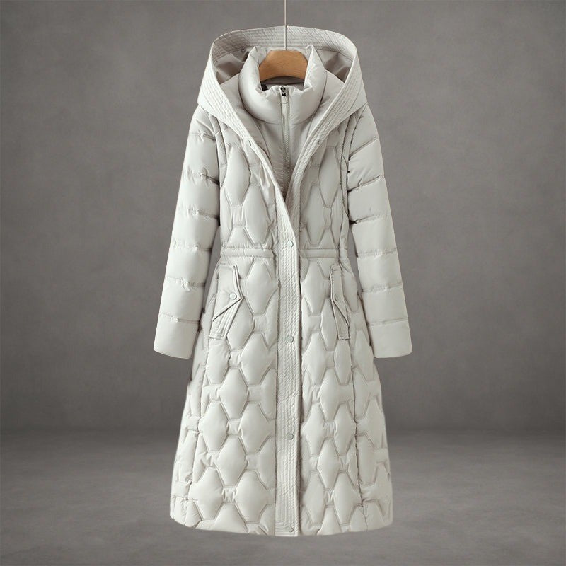 Giselle — Warm Longline Hooded Down Coat (2), Rosewood Virginia