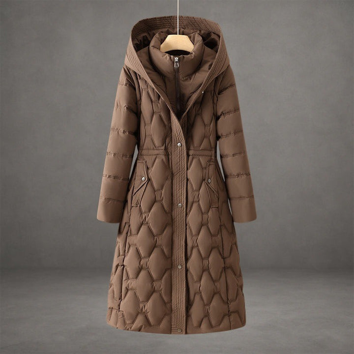 Giselle — Warm Longline Hooded Down Coat (3), Rosewood Virginia