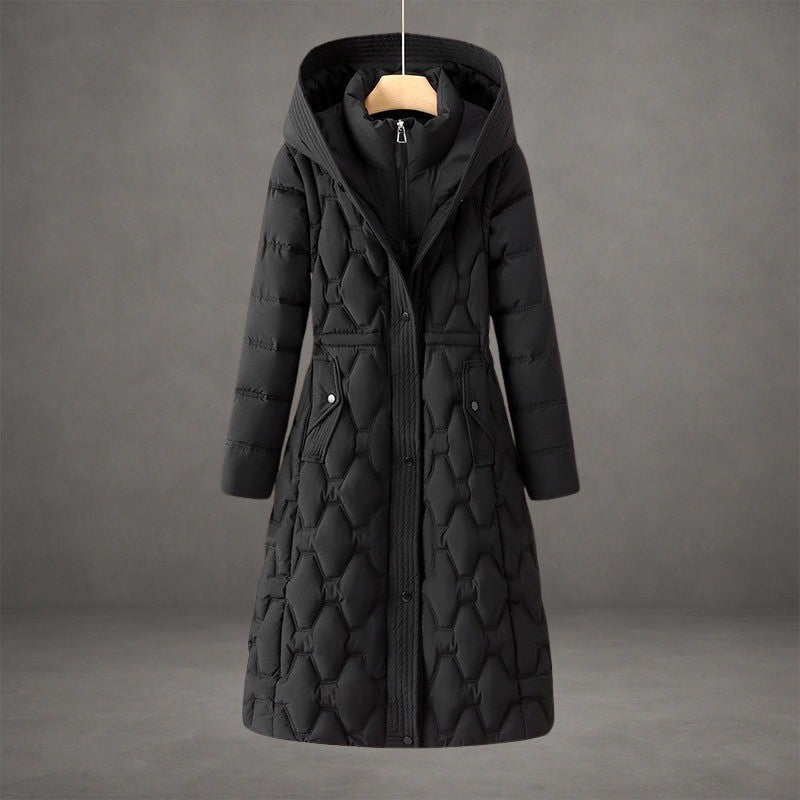 Giselle — Warm Longline Hooded Down Coat (4), Rosewood Virginia