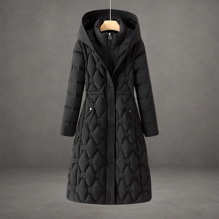 Giselle — Warm Longline Hooded Down Coat (4), Rosewood Virginia