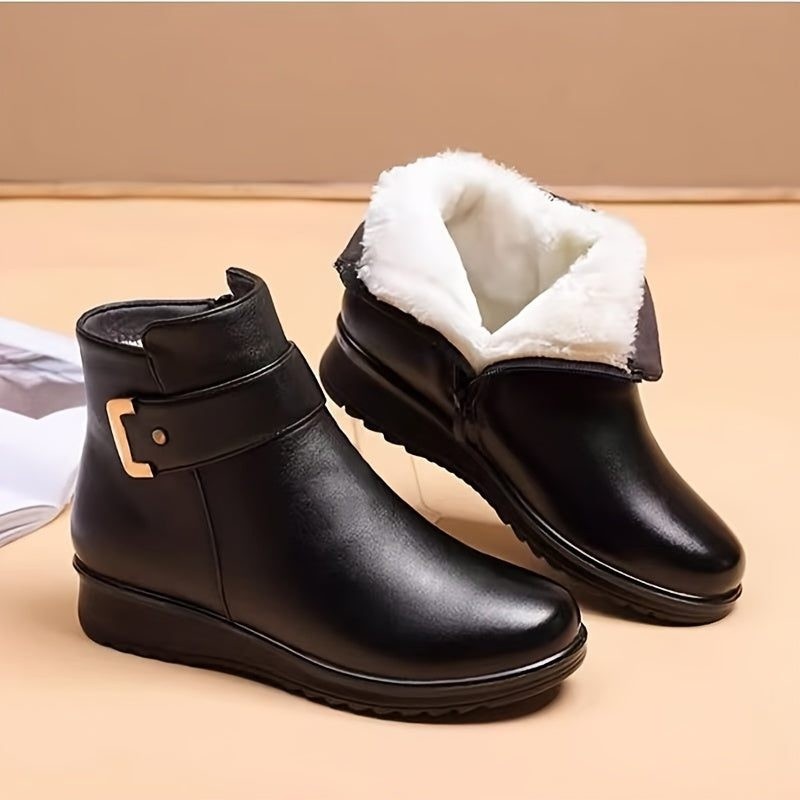 Greta — Warm Fleece Lined Ankle Boots, Rosewood Virginia
