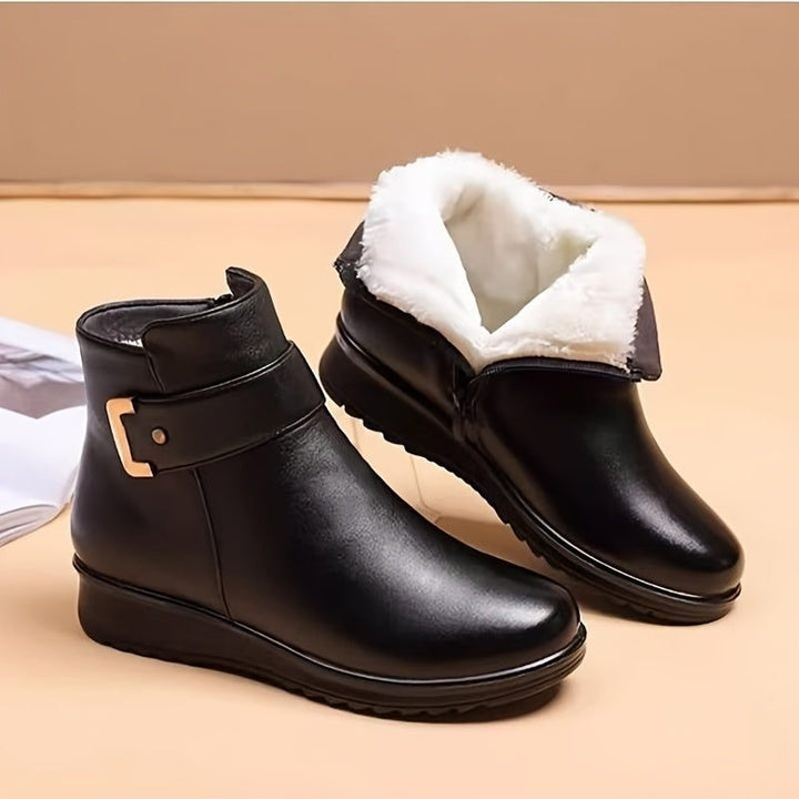 Greta — Warm Fleece Lined Ankle Boots, Rosewood Virginia