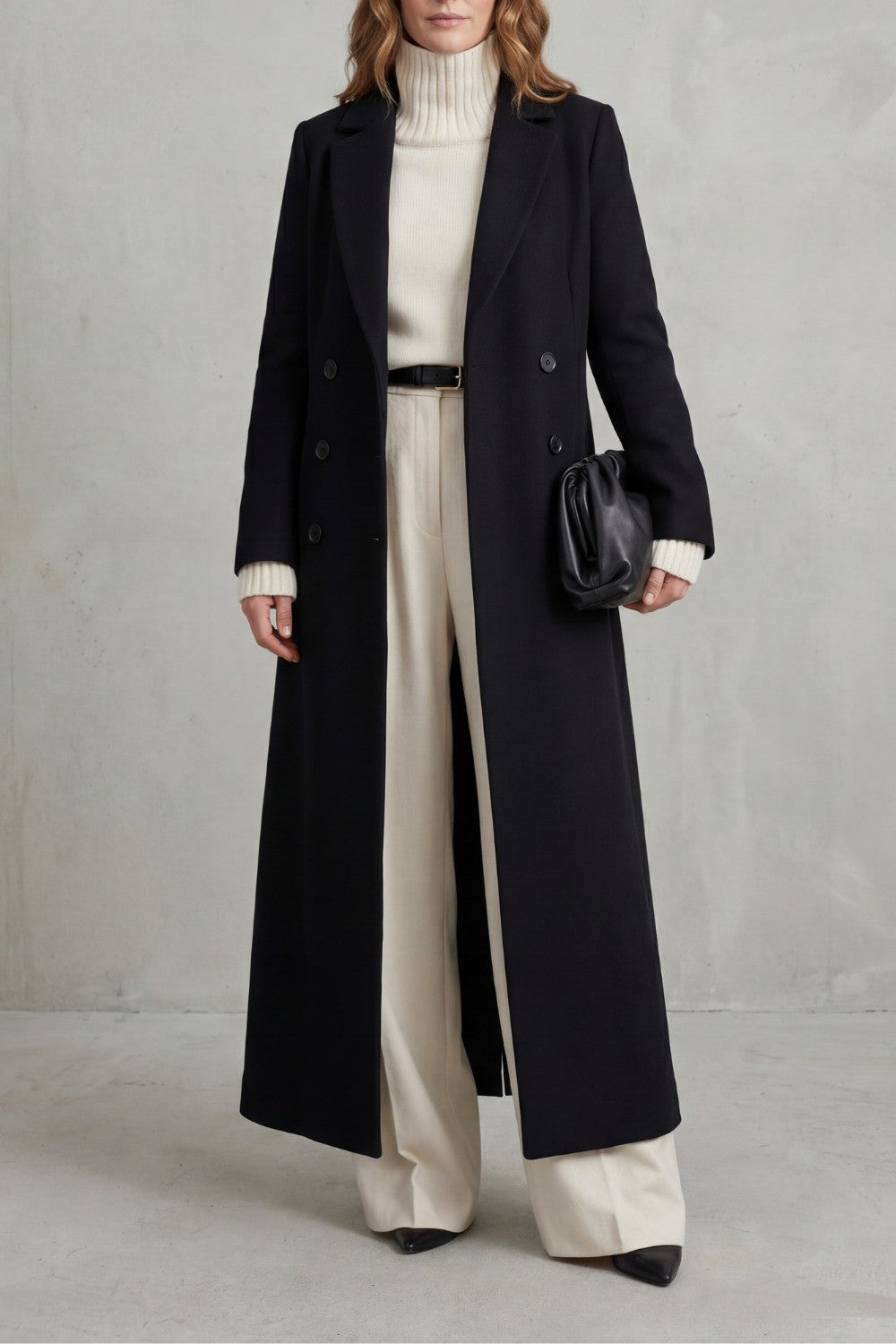 Hermione — Warm Long Wool Coat, Rosewood Virginia