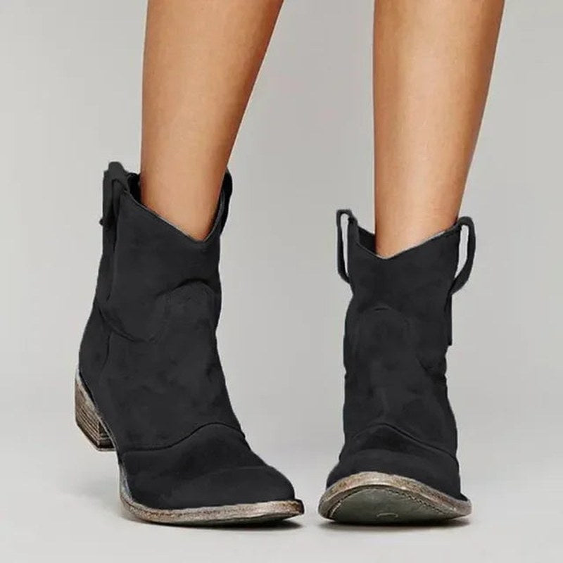 Idalie — Suede Cowboy Ankle Boots (2), Rosewood Virginia