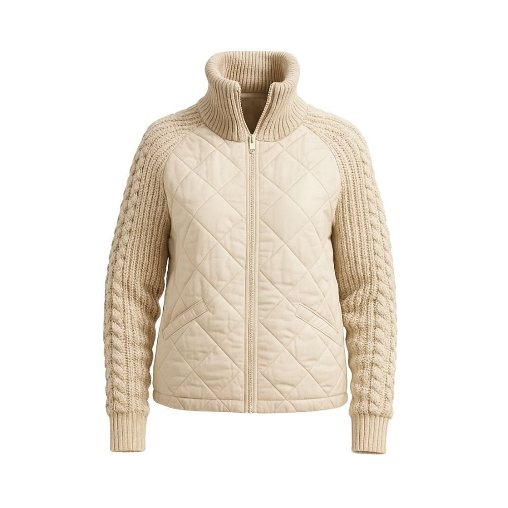 Jeannine — Cable Knit Sleeve Quilted Jacket (4), Rosewood Virginia
