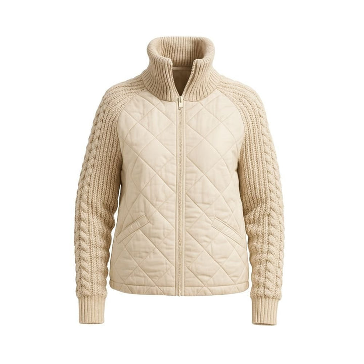 Jeannine — Cable Knit Sleeve Quilted Jacket (4), Rosewood Virginia