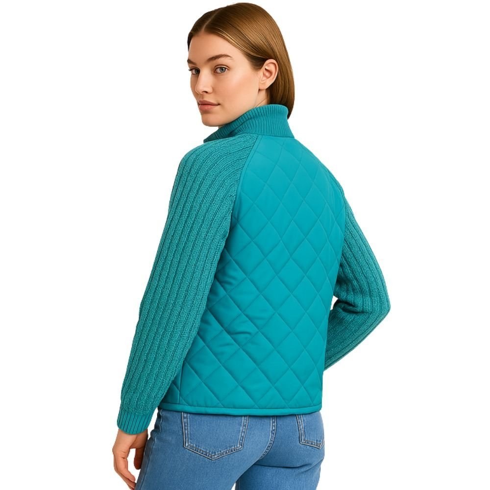 Jeannine — Cable Knit Sleeve Quilted Jacket (7), Rosewood Virginia