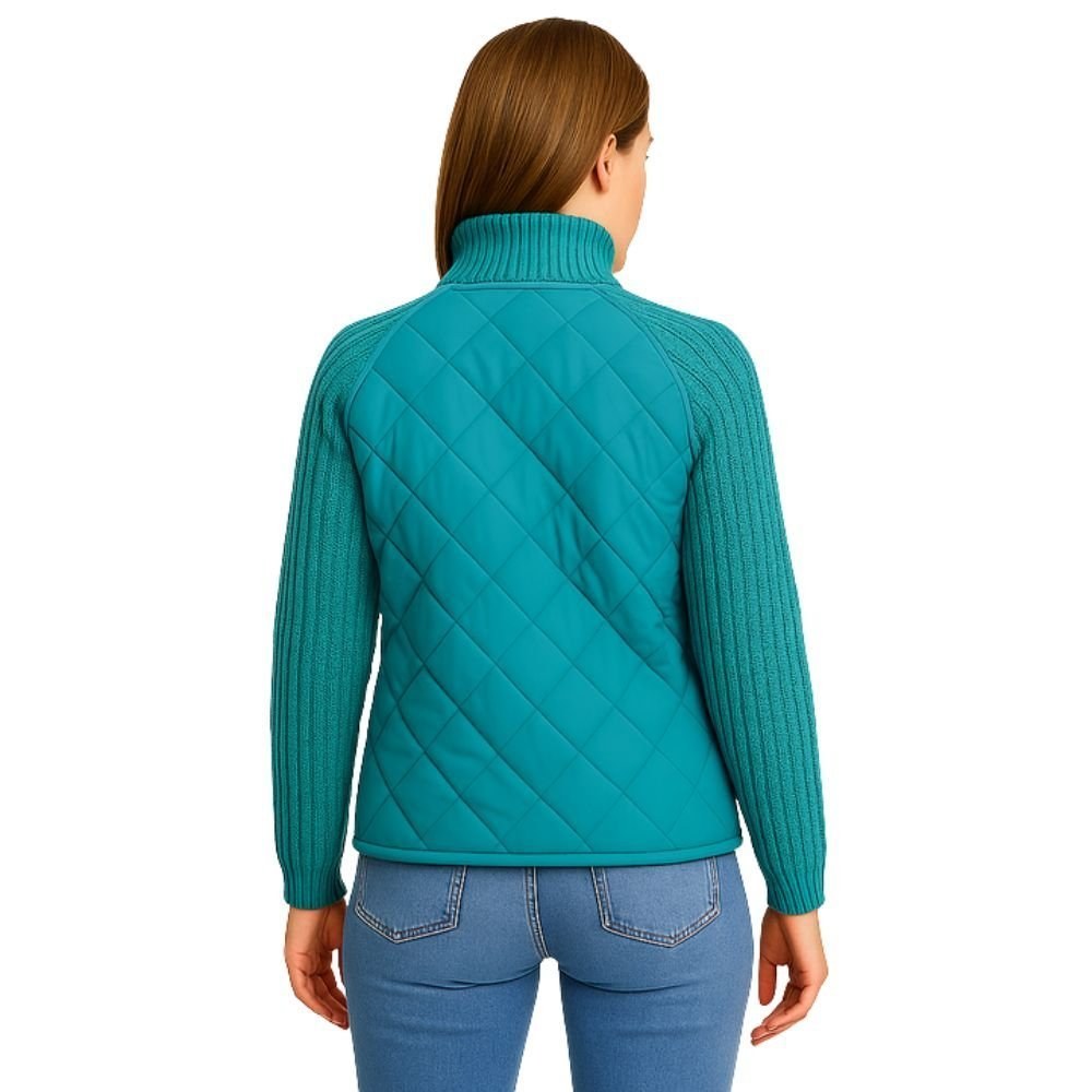 Jeannine — Cable Knit Sleeve Quilted Jacket (8), Rosewood Virginia