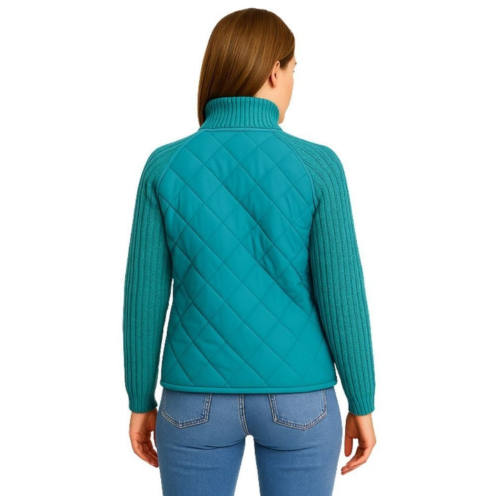 Jeannine — Cable Knit Sleeve Quilted Jacket (8), Rosewood Virginia