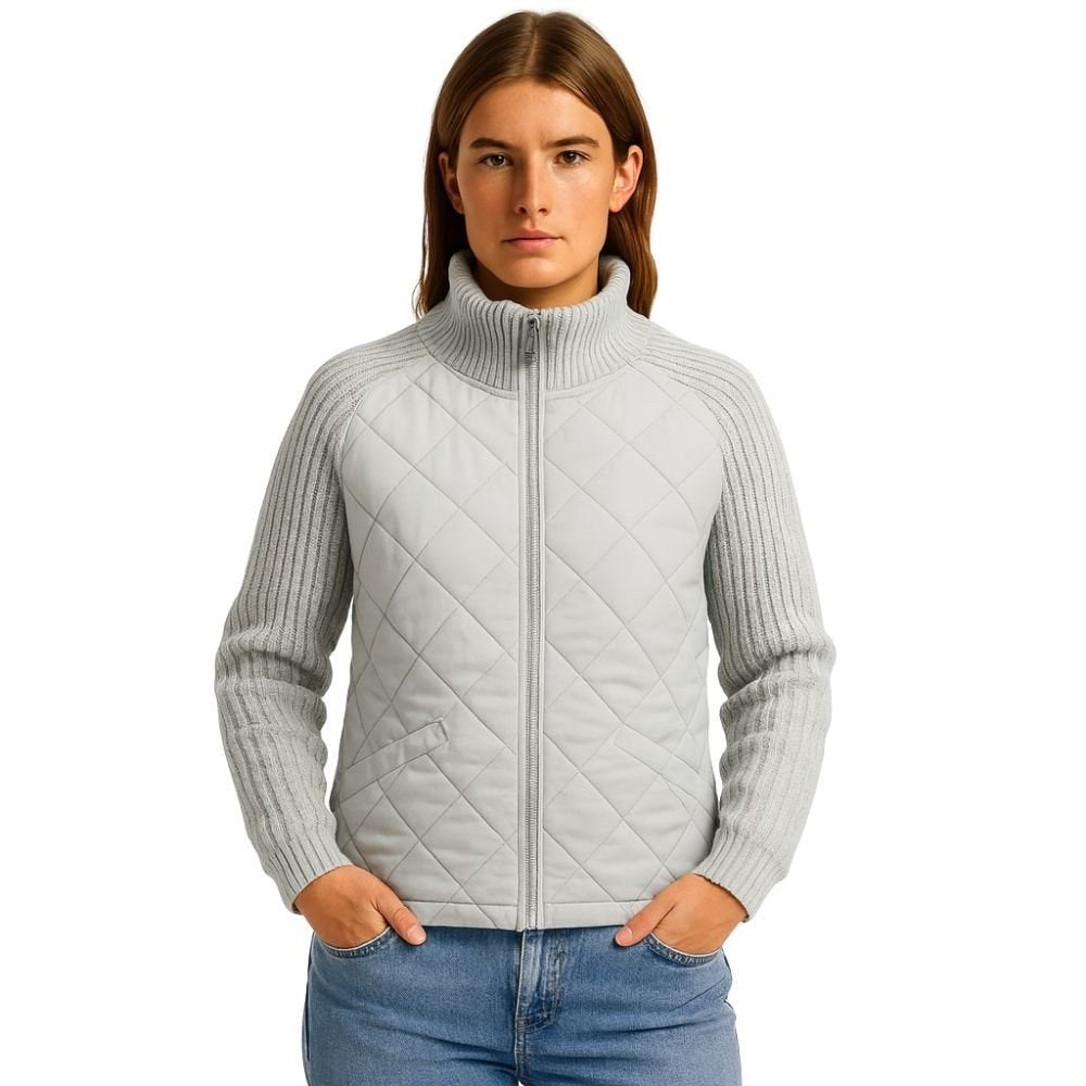Jeannine — Cable Knit Sleeve Quilted Jacket (11), Rosewood Virginia
