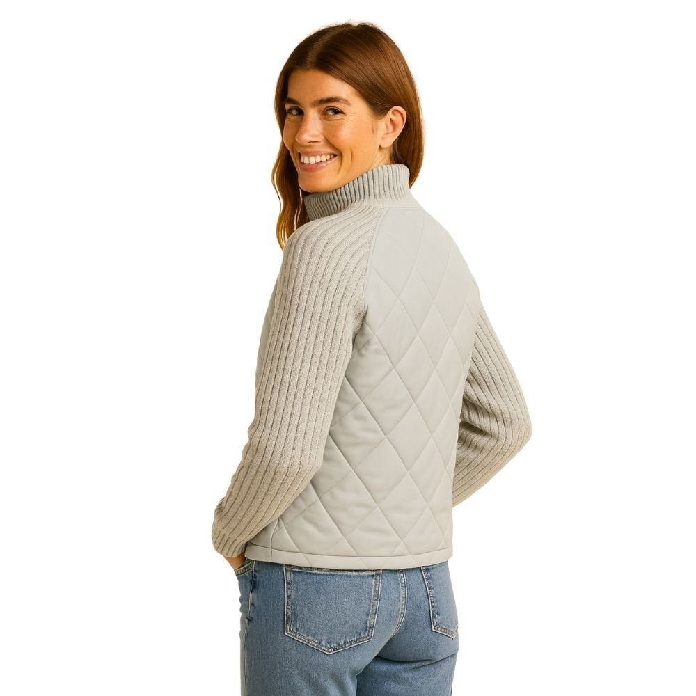 Jeannine — Cable Knit Sleeve Quilted Jacket (12), Rosewood Virginia