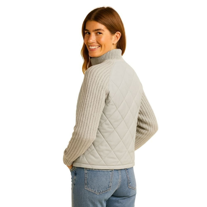 Jeannine — Cable Knit Sleeve Quilted Jacket (12), Rosewood Virginia