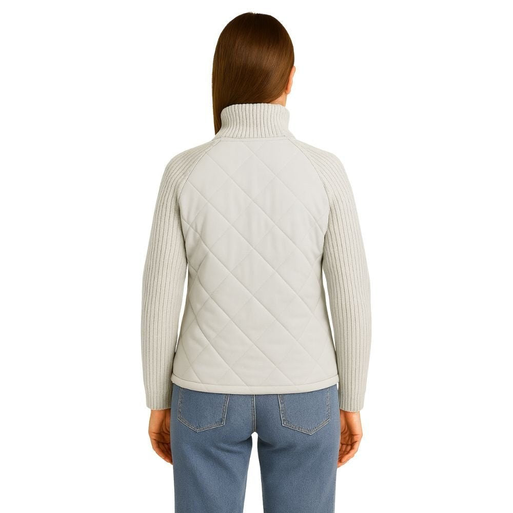 Jeannine — Cable Knit Sleeve Quilted Jacket (13), Rosewood Virginia