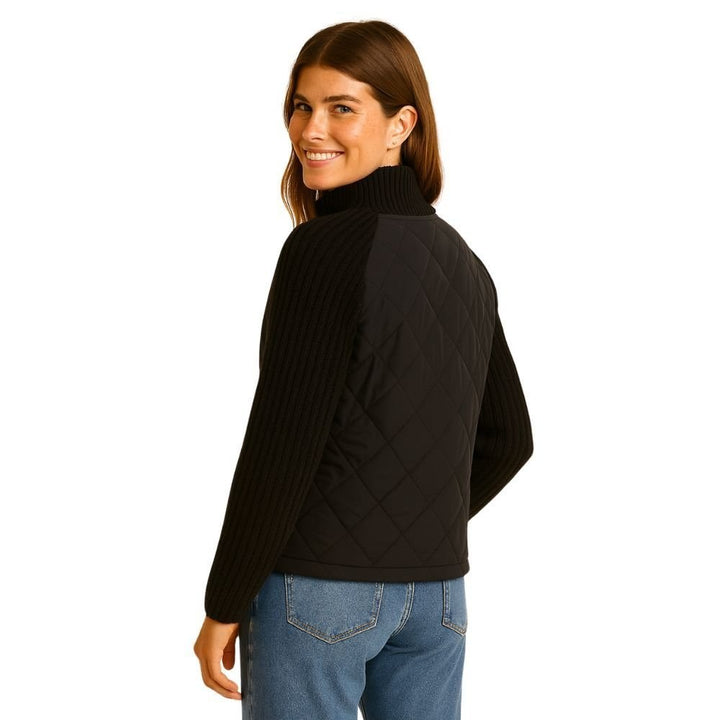 Jeannine — Cable Knit Sleeve Quilted Jacket (17), Rosewood Virginia