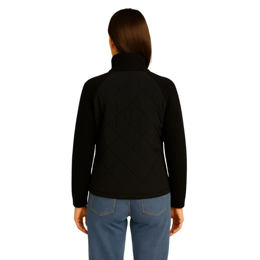 Jeannine — Cable Knit Sleeve Quilted Jacket (18), Rosewood Virginia