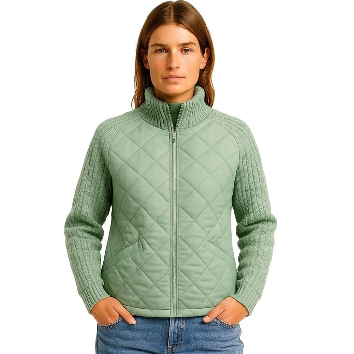 Jeannine — Cable Knit Sleeve Quilted Jacket (21), Rosewood Virginia