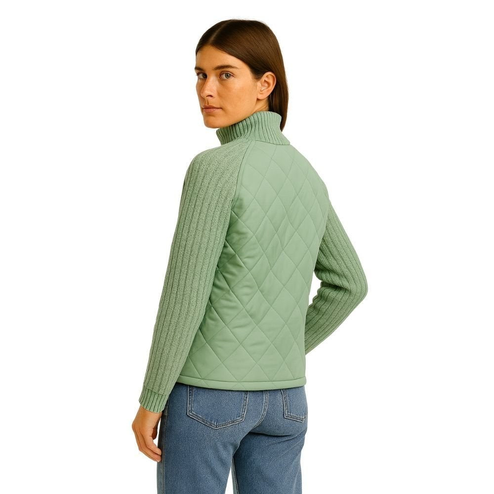 Jeannine — Cable Knit Sleeve Quilted Jacket (22), Rosewood Virginia