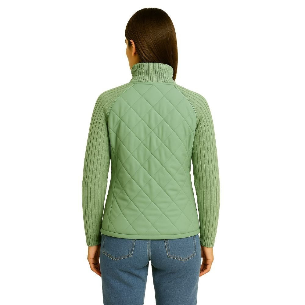 Jeannine — Cable Knit Sleeve Quilted Jacket (23), Rosewood Virginia