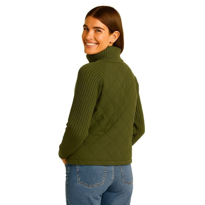 Jeannine — Cable Knit Sleeve Quilted Jacket (27), Rosewood Virginia