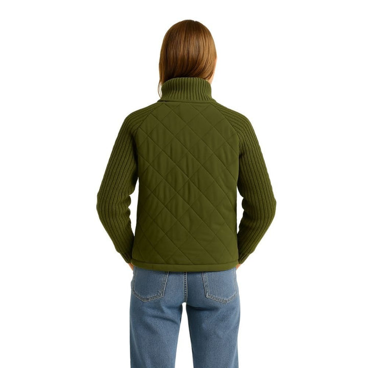 Jeannine — Cable Knit Sleeve Quilted Jacket (28), Rosewood Virginia