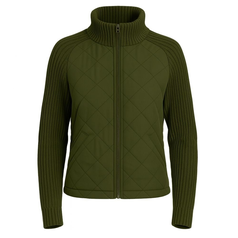 Jeannine — Cable Knit Sleeve Quilted Jacket (29), Rosewood Virginia