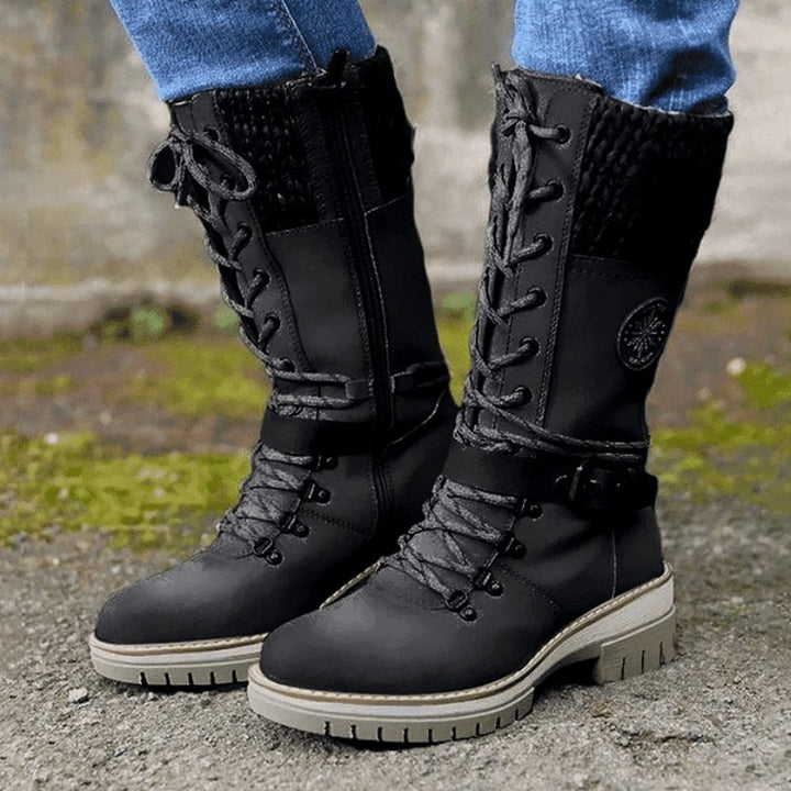 Orlane — Lace Up Mid Calf Warm Winter Boots for Women