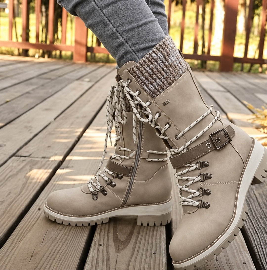 Orlane — Lace Up Mid Calf Warm Winter Boots for Women