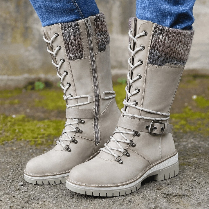 Orlane — Lace Up Mid Calf Warm Winter Boots for Women