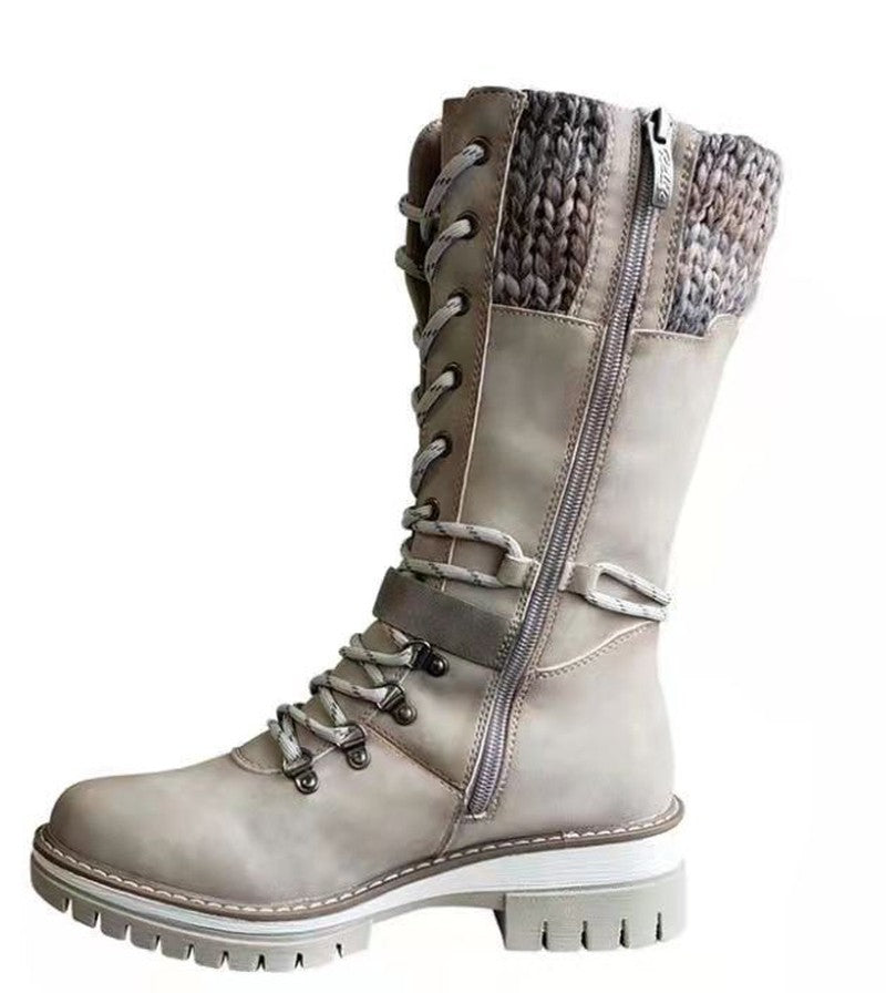 Orlane — Lace Up Mid Calf Warm Winter Boots for Women