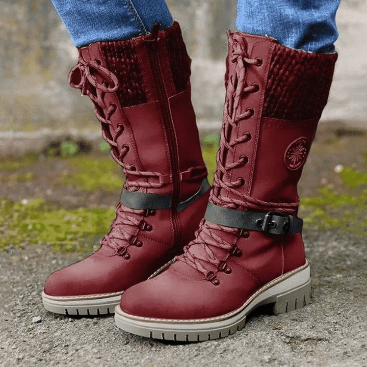 Orlane — Lace Up Mid Calf Warm Winter Boots for Women