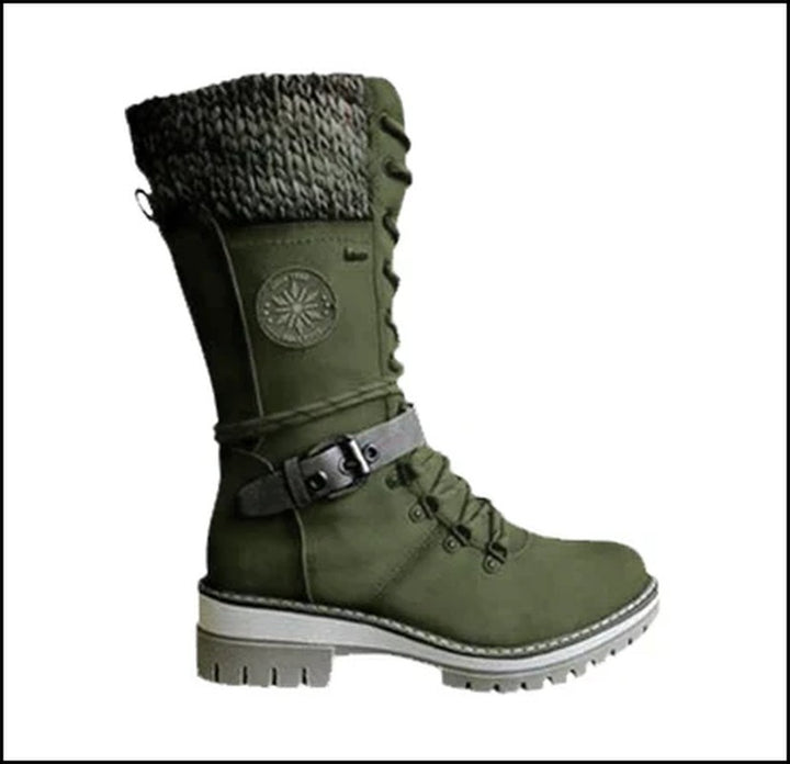 Orlane — Lace Up Mid Calf Warm Winter Boots for Women