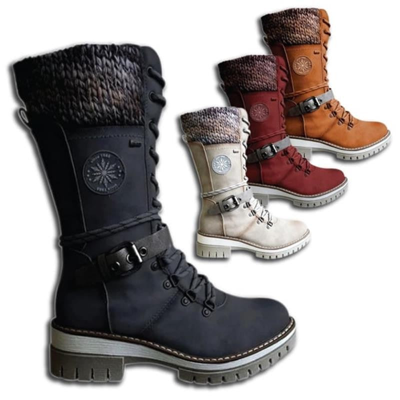 Orlane — Lace Up Mid Calf Warm Winter Boots for Women