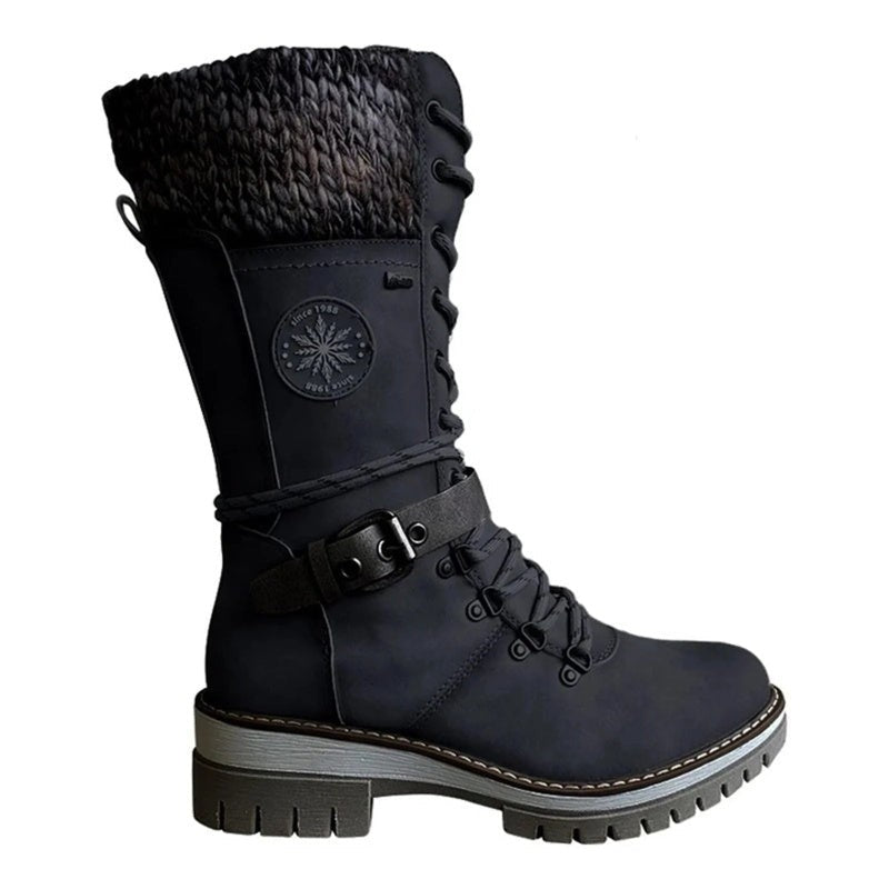 Orlane — Lace Up Mid Calf Warm Winter Boots for Women