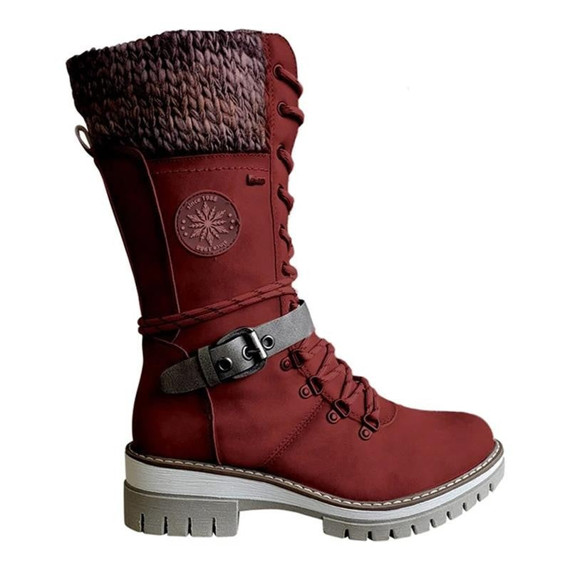 Orlane — Lace Up Mid Calf Warm Winter Boots for Women