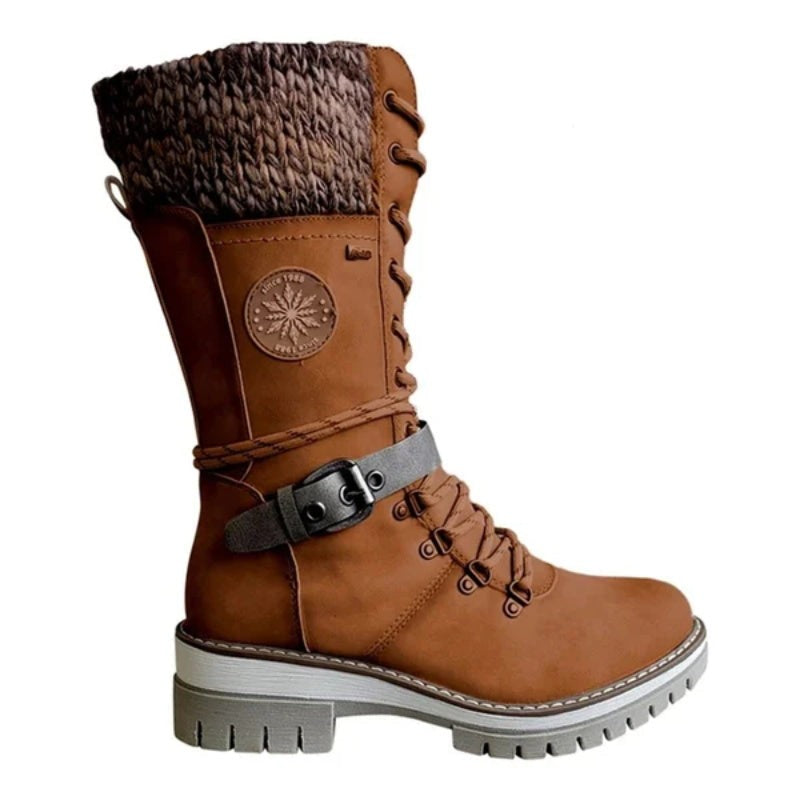 Orlane — Lace Up Mid Calf Warm Winter Boots for Women