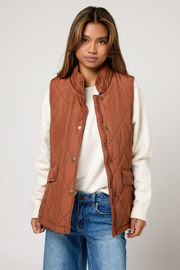 Lacey — Classic Diamond Quilted Puffer Vest (3), Rosewood Virginia